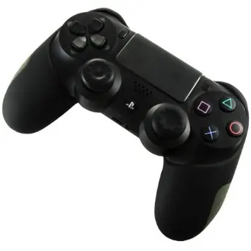 IVYUEEN, 12 цветов, для Playstation Dualshock 4, PS4 PRO, тонкий контроллер, силиконовый, толстый, половинный чехол+ 2 ручки для большого пальца - Цвет: Черный