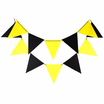 

Yellow and Black Nursery Banner, Halloween Flags Bunting Garland For Wedding/Birthday/Baby Shower Party Decoration