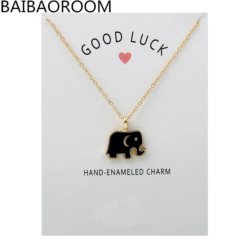 Fashion Jewelry Glaze Good Luck Elephant Necklace For Women