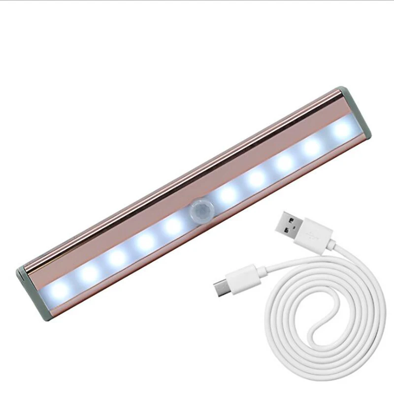 Best LED Under Cabinet Light PIR Motion Sensor Lamp 10 LEDs 200LM lighting for Wardrobe Cupboard Closet Kitchen night light