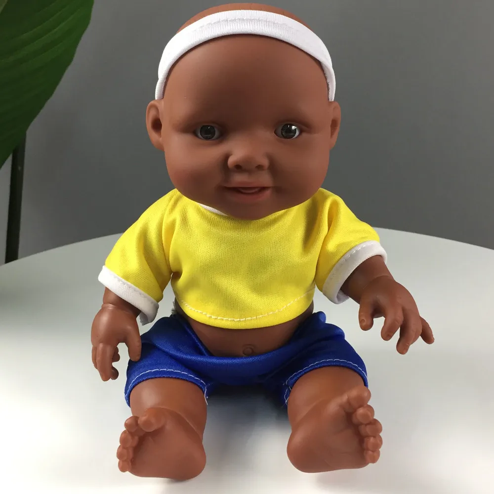 Африканская кукла для девочек и мальчиков, 10 дюймов, африканская Детская кукла, Интеллектуальная Детская Подвижная кукла, игрушка, детский подарок, Прямая поставка, T