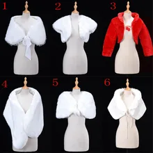 6 стилей, белый, красный, женское свадебное болеро из искусственного меха, накидка-палантин, Короткий плащ, свадебные аксессуары
