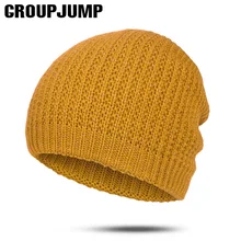 Группа Перейти зима Шапки для Wowen Мужская мода хип-хоп Skullies шапочки женский шляпа мужской зимний вязаная Шапки 8 цветов Мужская шляпа
