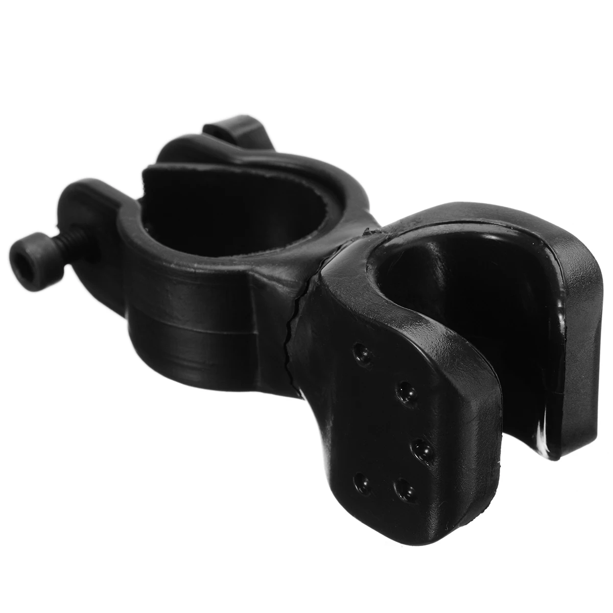 Black Flashlight Clip Metal Detector Detecting Pin Pointer Adjustable Flashlight Holder Mount Clip Clamp 10.5 x 6 x 3.3cm