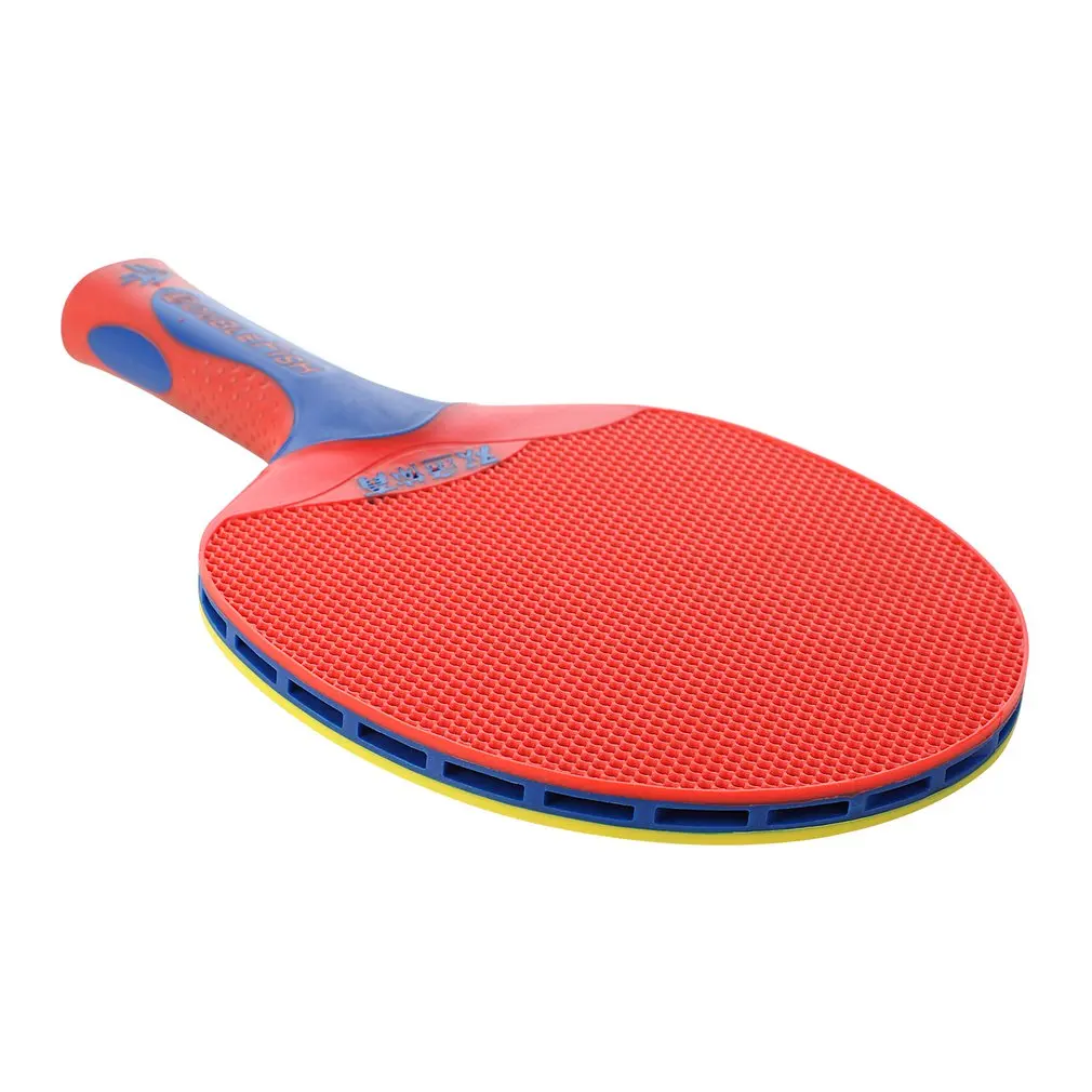 Двойные рыбки 1 шт. резиновые и пластиковые цельные горизонтальные ракетки для настольного тенниса для спорта на открытом воздухе в помещении - Цвет: red and yellow