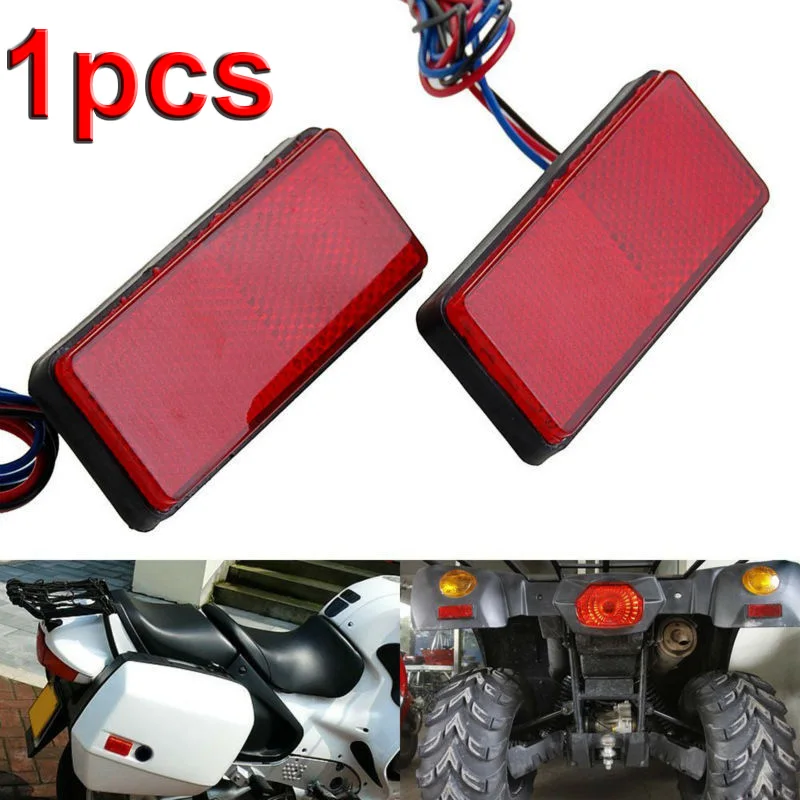 For Honda 1PC ABS Motorcycle Red Rear Tail Brake Stop Marker Light LED Reflector Auto Truck Trailer Off-road Lamp Mayitr