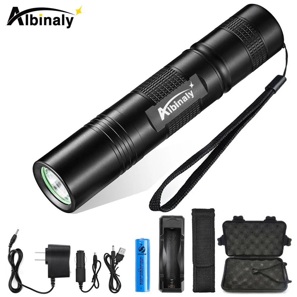 

Albinaly LED Flashlight CREE IP65 Waterproof 5 lighting modes Portable torch Cree Lamp for SOS Emergency Camping Hiking
