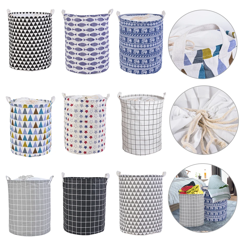 

2019 New Large Laundry Bag Clothes Storage Baskets Home Clothes Print Bags Kids Toy Storage Household Folding Laundry Basket