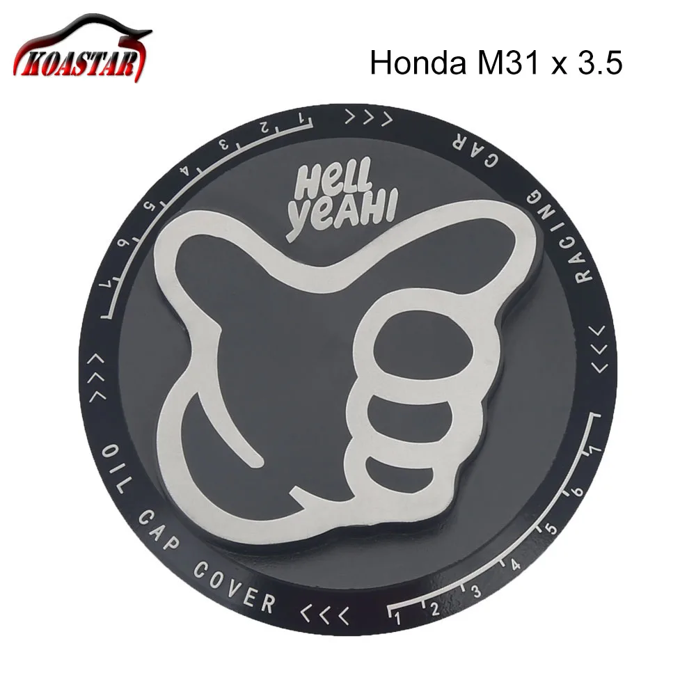 Black-Honda Hell Yeah алюминиевая крышка масляного наполнителя Крышка для масляного бака Крышка для Honda для toyota, Subaru - Цвет: Black-Honda