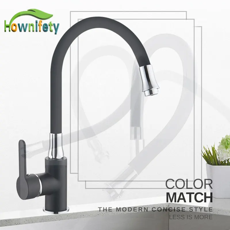 

Black with Chrome Color Matching Basin Sink Faucet Any Direction 360 Degree Rotation Hot Cold Mixer Single Handle
