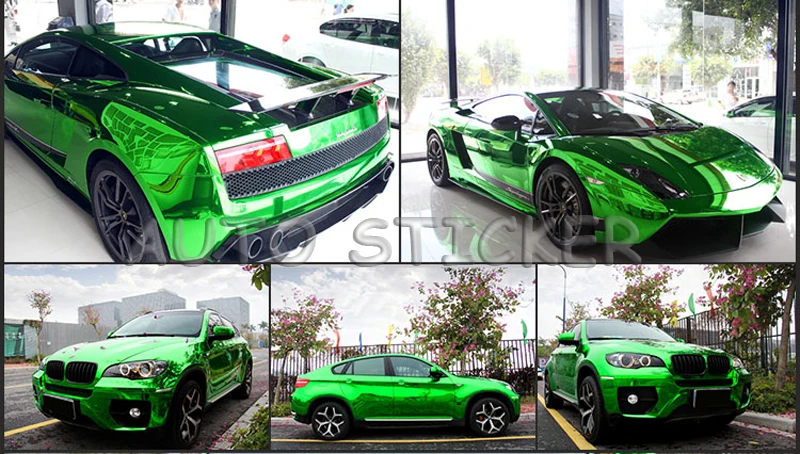 apple green chrome mirror film car wraps 66