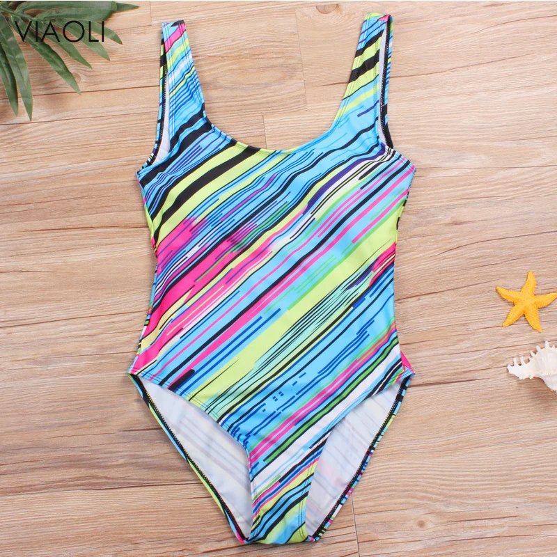 

VIAOLI Hot 2018 New Women Digital Printing One-Piece Bikinis Set Swimsuit Swimwear Bathing Suit Beachwear Bikini