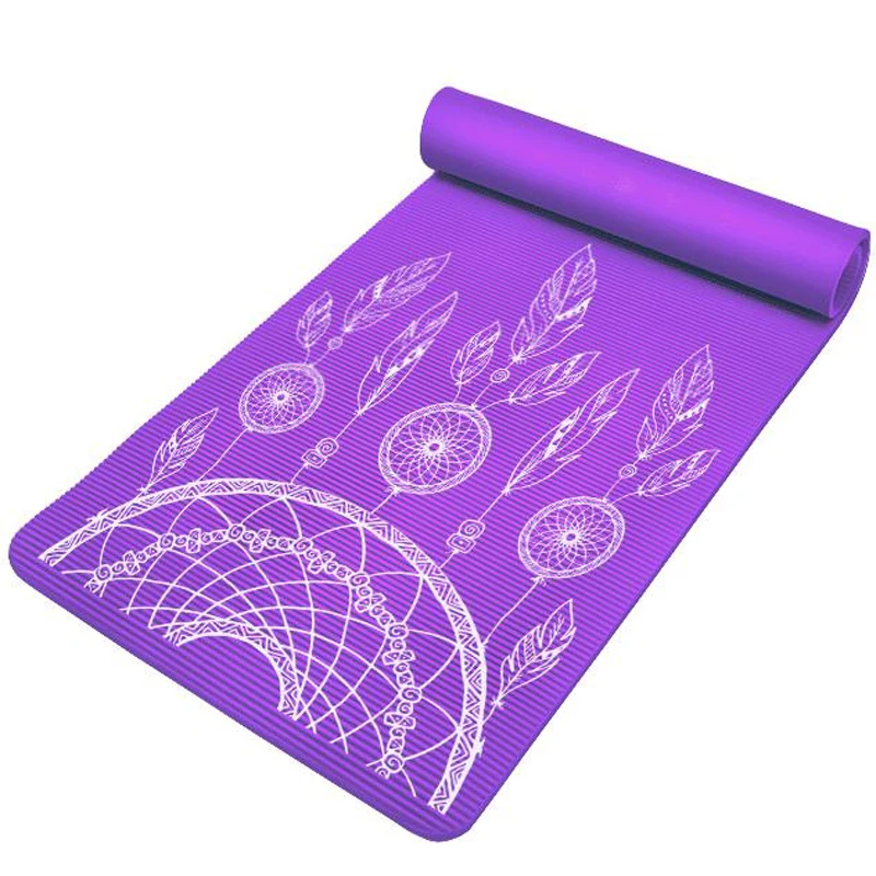 10mm thick 185*80cm NBR Pilates Yoga Mat Dream Catching Network Printed