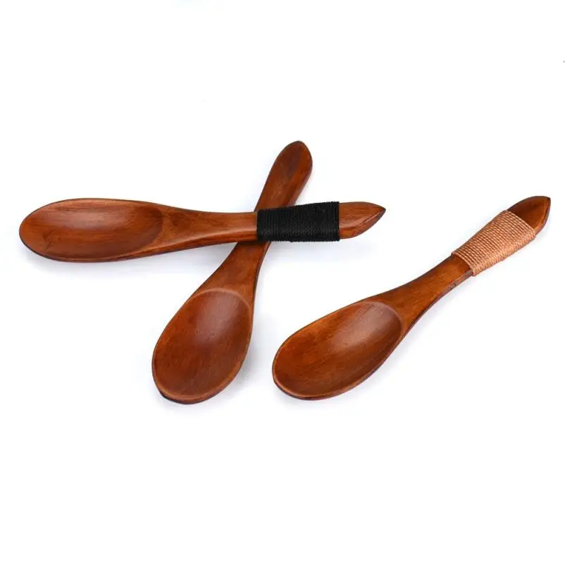 1Pcs Wooden Spoon Bamboo Kitchen Cooking Utensil Tool Soup Teaspoon ...