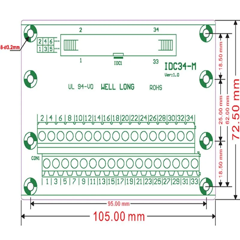 PCB IDC34-M