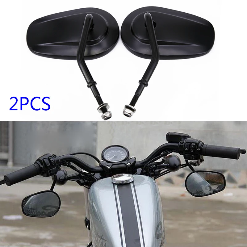 2 шт черные боковые зеркала заднего вида для Harley Sportster Softail Touring Dyna модель