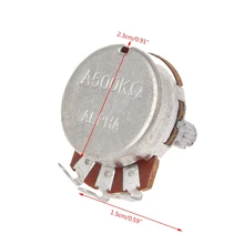 A500K Potentiometer Splined Pot Electric Guitar Bass Effect Amp Tone Volume Shaft 15mm Parts Diameter24mm 9011 six linked sealed potentiometer c50k shaft length 15mm
