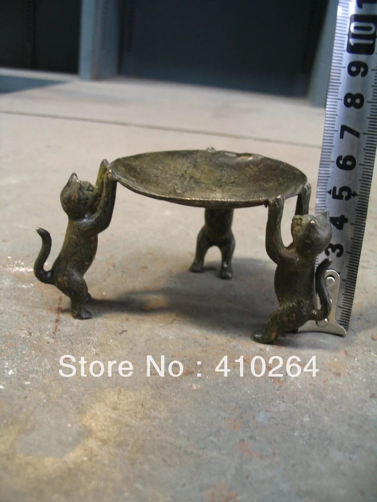 

Three kitty old china bronze light Marvellous statue