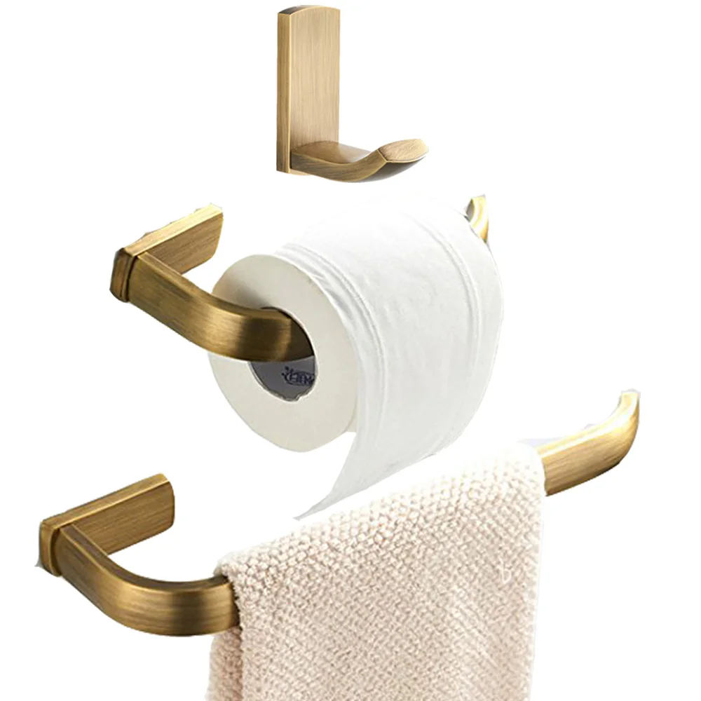 Leyden Antique Brass 3pcs Towel Ring Holder Toilet Paper Holder Roll