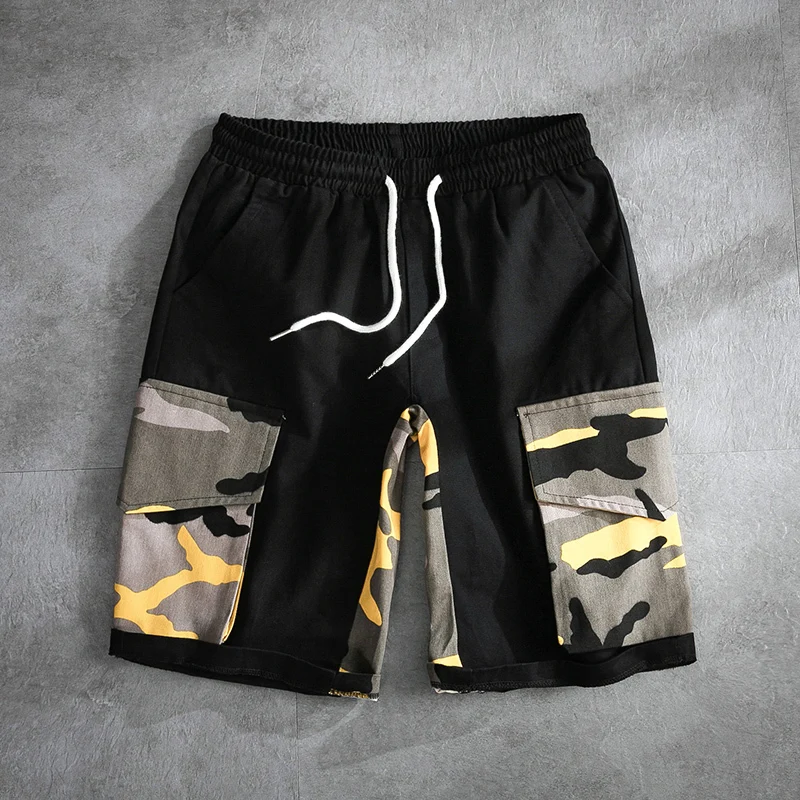 Yellow Camo Новые летние камуфляжные шорты Для мужчин модные прямые повседневные шорты человек уличная тенденция дикий хип-хоп свободные шорты Для мужчин s Костюмы M-5XL - Цвет: Yellow Camo