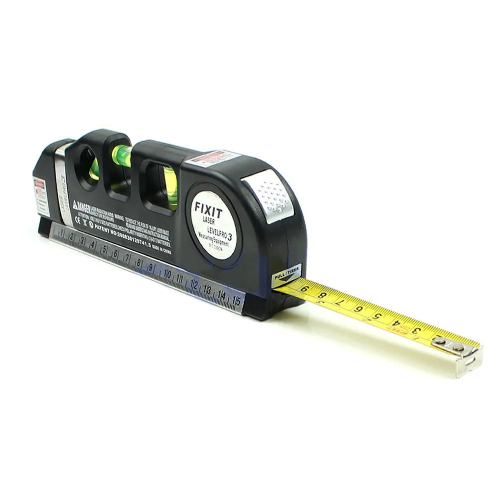 Multipurpose Level Laser Horizon Vertical Measure Tape Aligner Bubbles