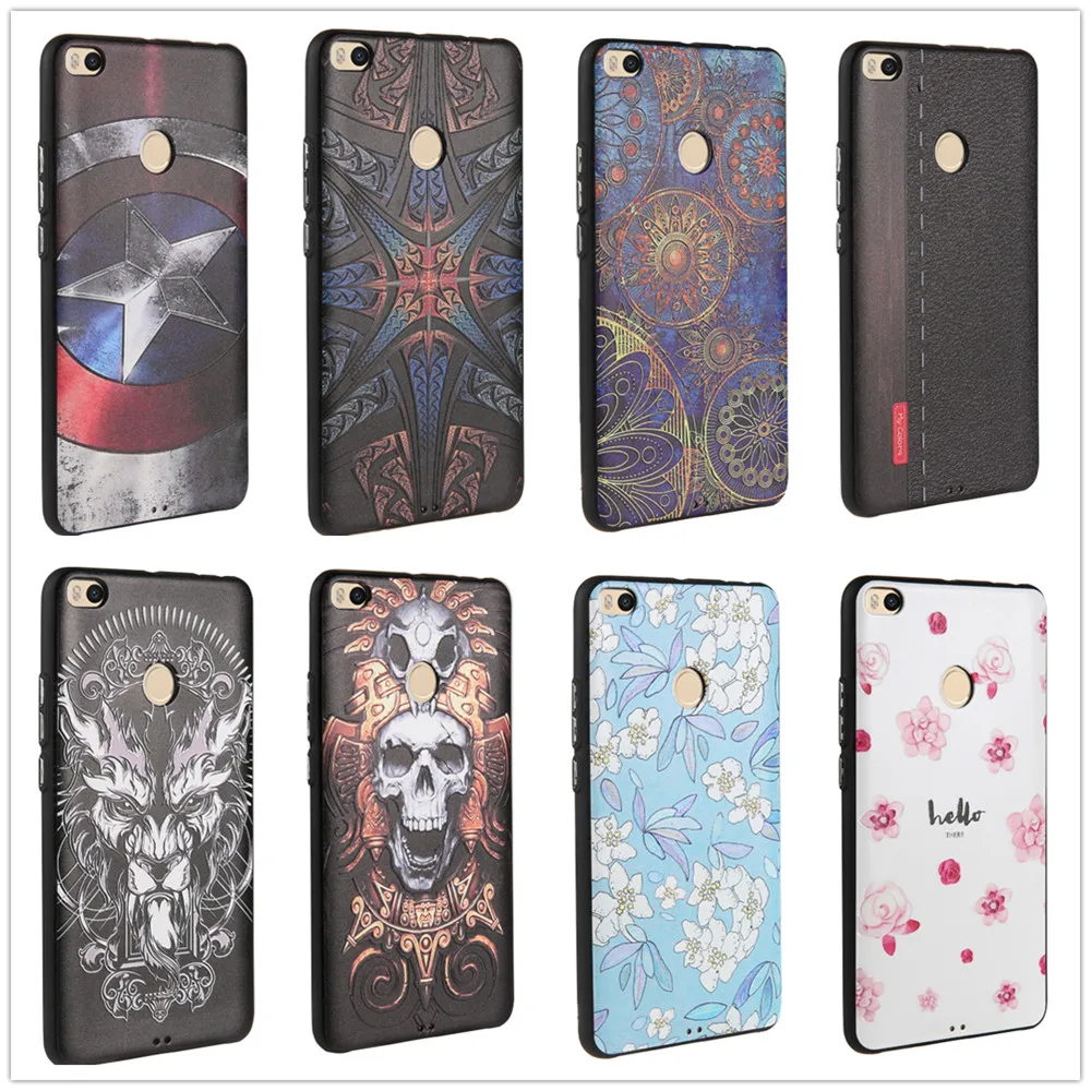 

Xiaomi Mi Max 2 Case Cover Silicon 3D Slim Cartoon Soft Relief Luxury Protective Xiaomi Mi Max2 Coque Fundas Skin Etui Hull kili