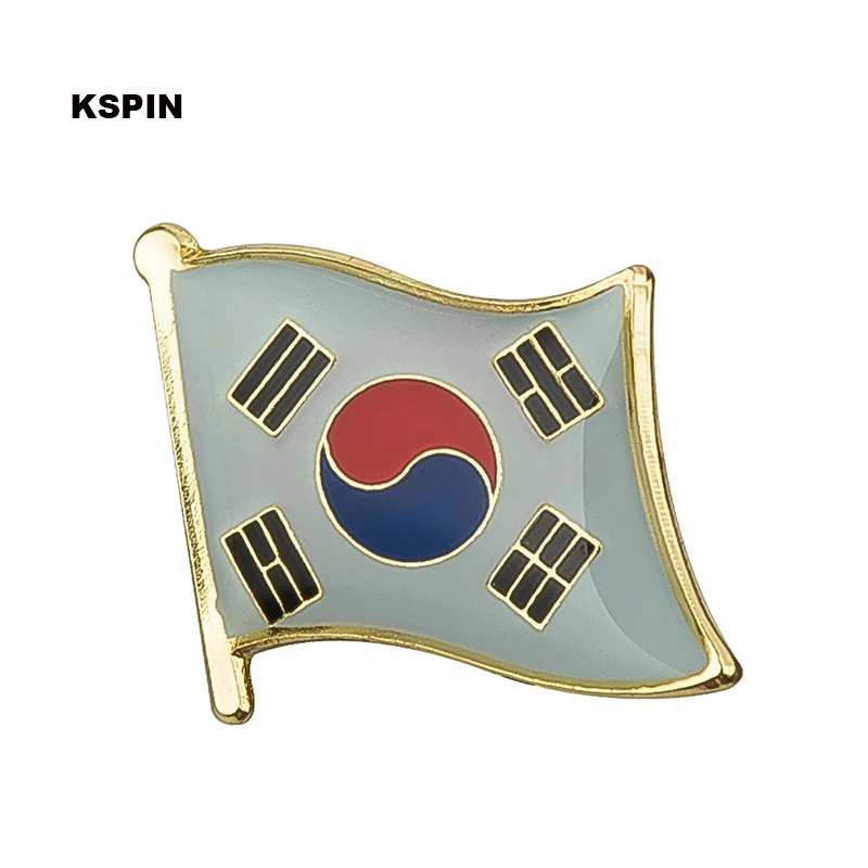pins pin's flag national badge metal lapel backpack hat button vest south korea 