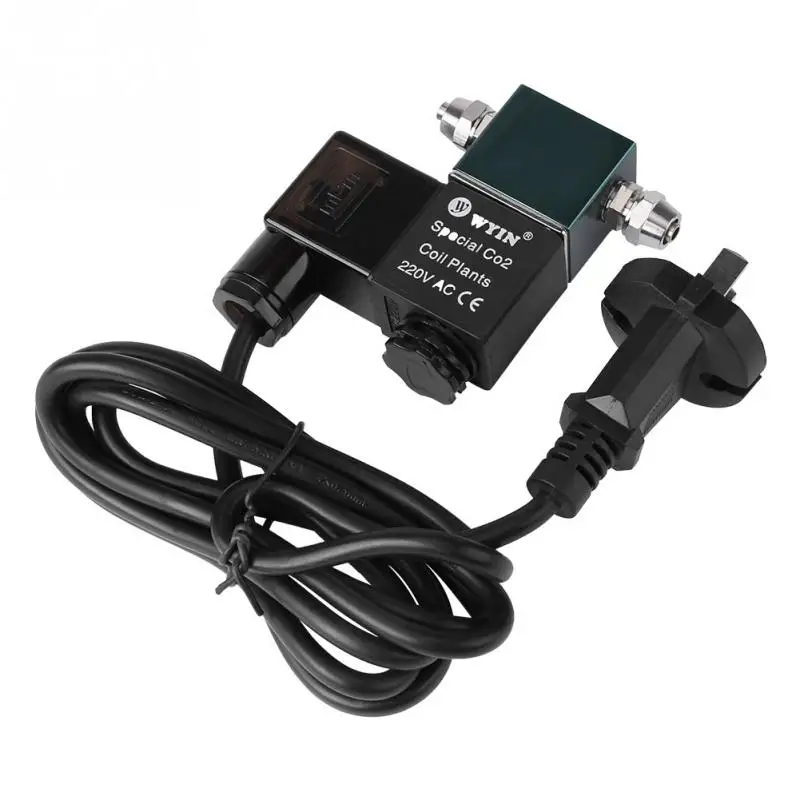 Aquarium Accessory 220V CO2 Magnetic Solenoid Valve Regulator Low Temperature CO2 DIY Aquarium Fish Tank Electric Magnetic Valve