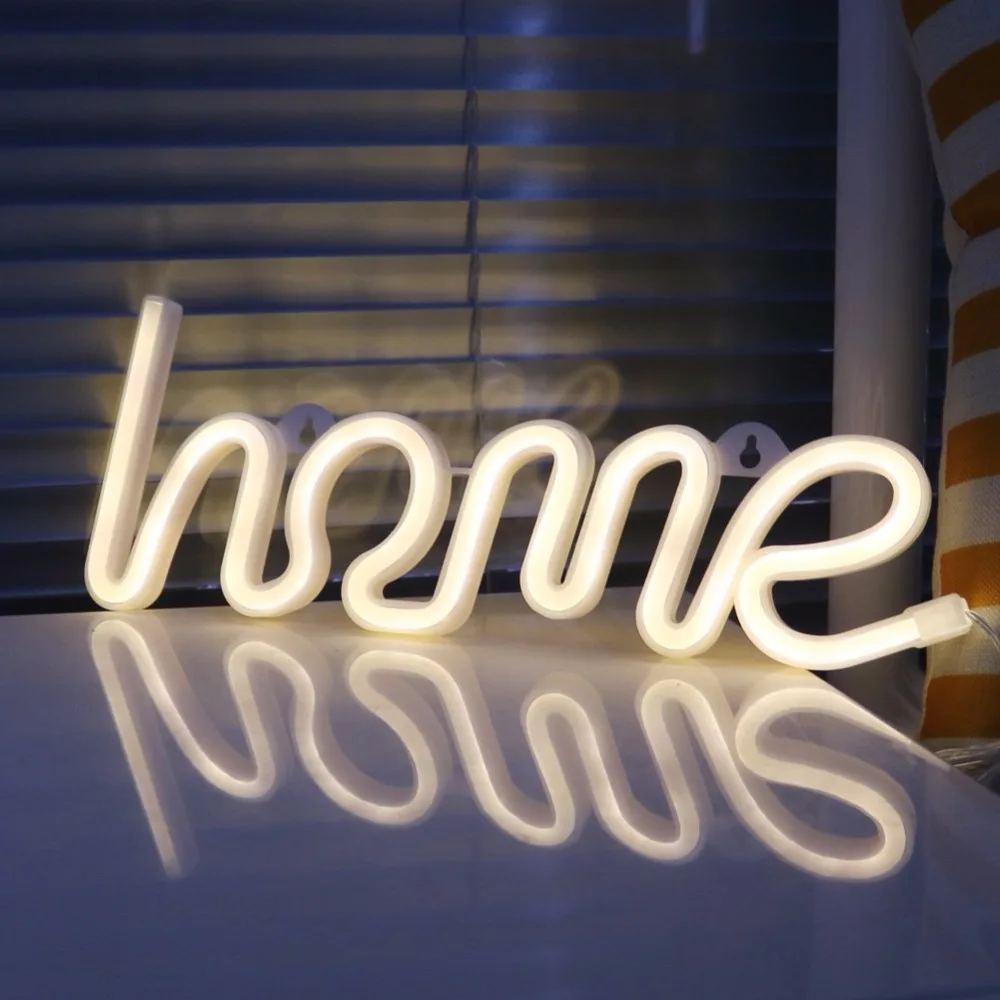 

DELICORE Warm White Fairy Holiday Neon Night Light Home Shaped LED Lamp For Baby Bedroom Decoration Wedding Party Decor JH-S293