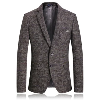 

MarKyi new arrival winter men's casual slim fit single button suit blazer long sleeve pocket men blazer coats