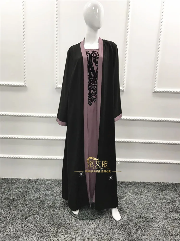 Fimtairah модное женское платье abaya поддельные две части Дубай Королевский желтый кафтан элегантный длинный Тобе абайя Черная Женская