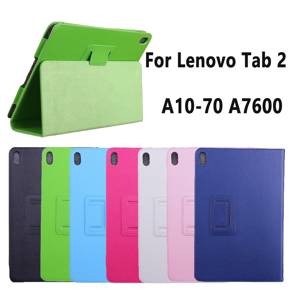 Flip Smart Stand Tablet Cover For Lenovo Tab A10-70 A7600 A7600F A7600H A7600HV B0474 PU Leather Case for Lenovo A7600