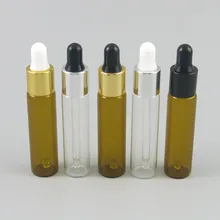 Promotion 5pcs 8ML Eye Dropper Clear Aromatherapy Perfume Essential Oil Piepette Drop Bottles Tool 8cc Amber Glass Liquid Vial