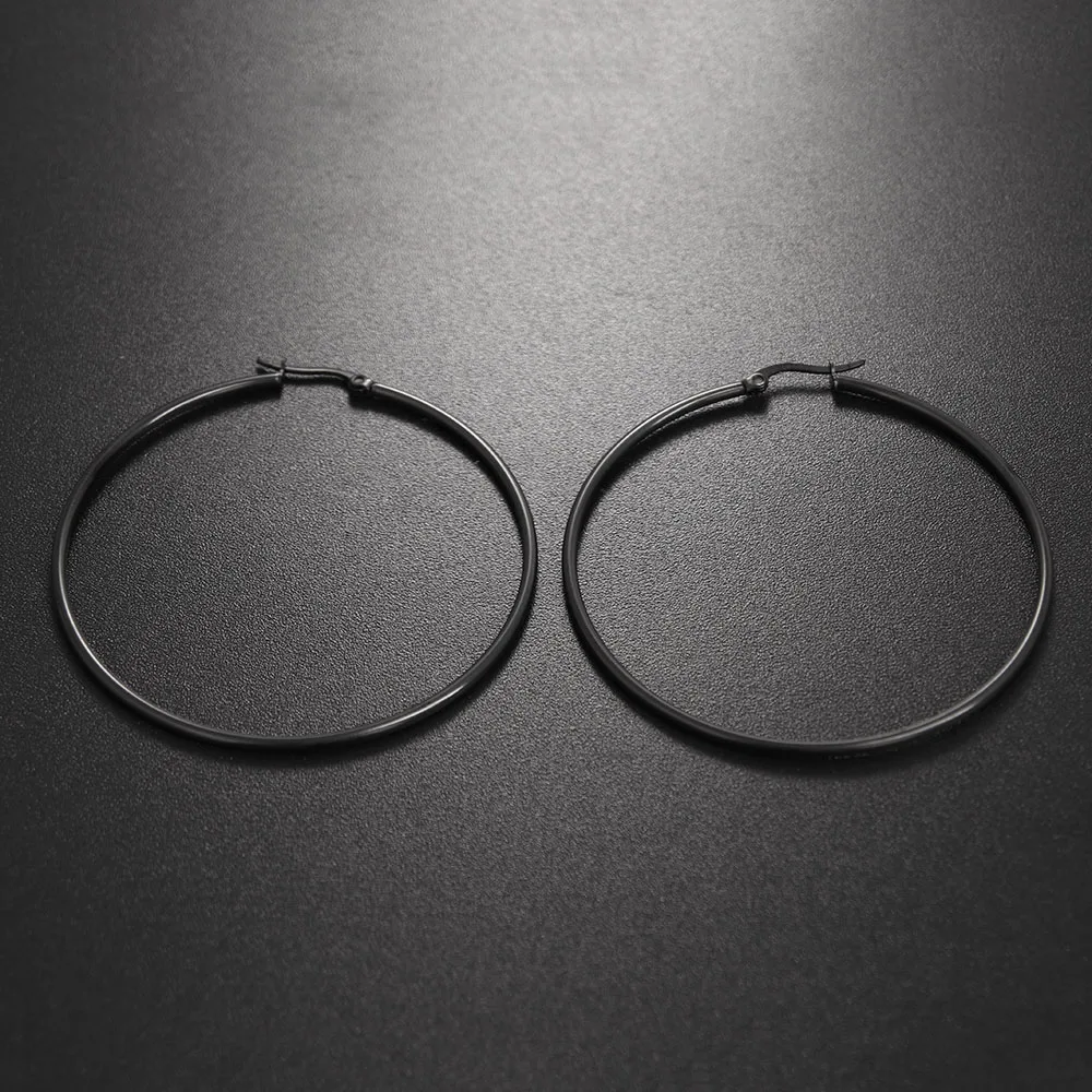 1 пара, женские простые серьги-кольца из нержавеющей стали золотого \ серебряного \ черного цвета,, много размеров, 10 mm-70mm, хороший подарок