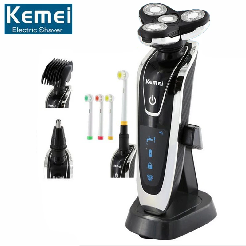 

Original KM-5181 4D Electric Shaver Men Shaving Machine Nose Beard Trimmer Razor Barbeador Washable Rasoir Electrique