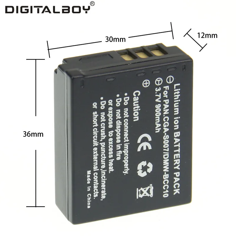 Настоящее Ёмкость 1 шт. 900 мАч 3.7 В CGA S007 DMW BCD10 cgas007 для Panasonic DMC TZ1 TZ2 TZ3 TZ4 TZ5 tz11 tz15 tz24