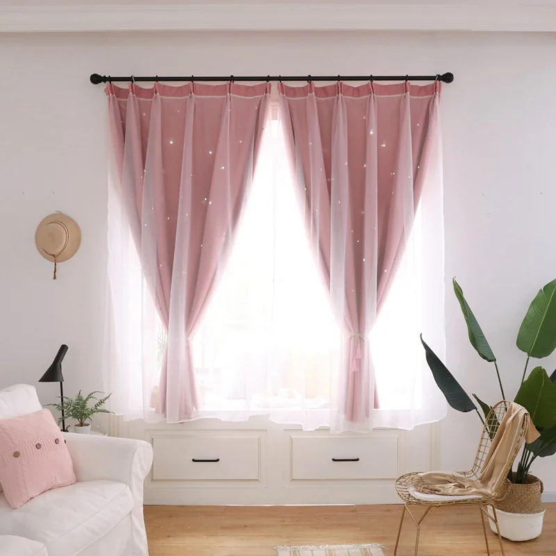 

High Shading Hollow Stars, Letters, Meteor Shower, Musical Notes, Snowflakes Curtains For Princess Room Children Room