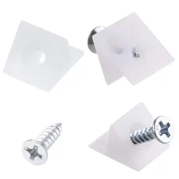

White Furniture Chest Drawer Bottom Repair Fixing Mending Wedges Drawer Plastic Angle Code Bracket Fastener with Screws