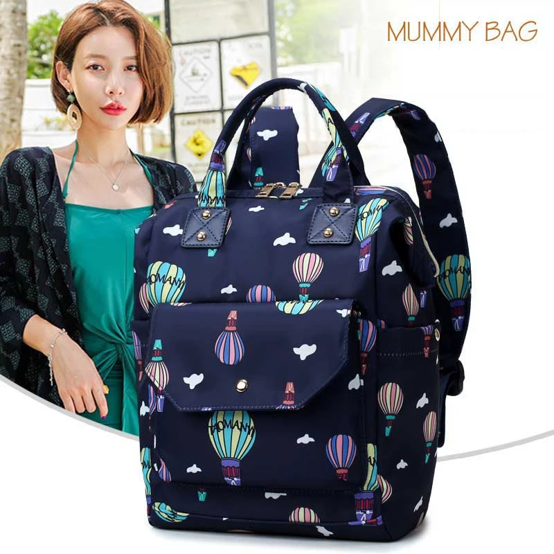 Multifonction Etanche Momie Couches Sacs Maternite Voyage Bebe Poussette Soins Infirmiers Sac A Main Ballon A Air Chaud Imprime Nappy Sac A Dos Aliexpress