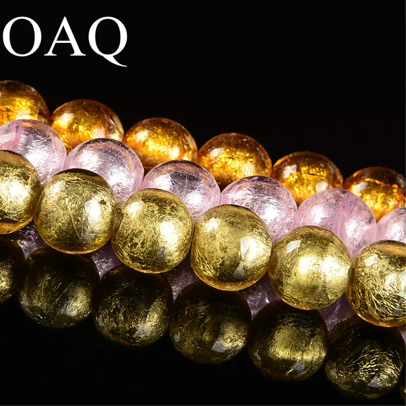

8 10 12mm Silver Foil Glass Lampwork Beads for DIY Jewelry Making Round Loose Spacer Beads Fit Handmade Bracelets & Necklace