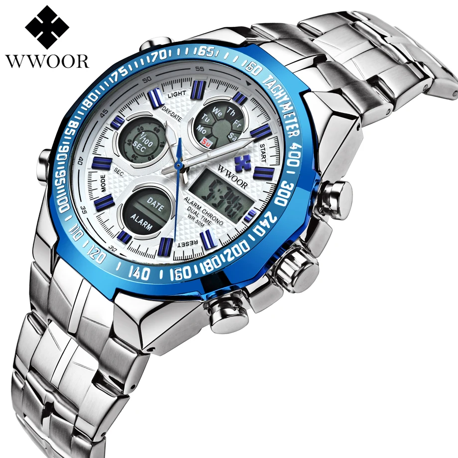 Prix pour Top Marque De Luxe Montres Hommes En Acier Plein Hommes de Quartz Analogique Numérique Horloge Mâle Led Sport Militaire Montre-Bracelet Relogio Masculino Prix pour Top Marque De Luxe Montres Hommes En Acier Plein Hommes de Quartz Analogique Numérique Horloge Mâle Led Sport Militaire Montre-Bracelet Relogio Masculino