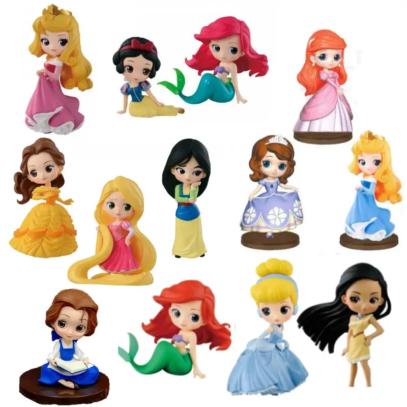 

Q Posket Characters Petit vol.1 & vol.2 & vol.3 & vol.4 12 Figures Set Princess Snow White Ariel Aurora Mulan toy
