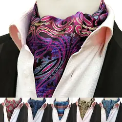 Модный Мужской винтажный галстук из шелка Пейсли с цветочным узором жаккардовый тканый Ascot галстук для джентльмена деловые вечерние