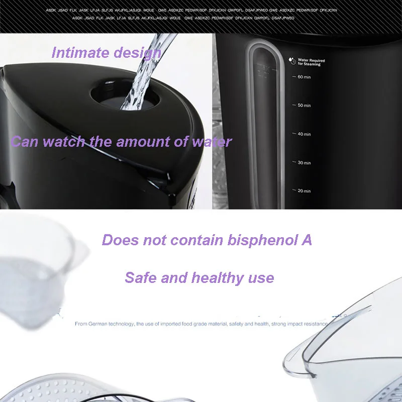 Электрический Пароварка согревающий Чехол Высокая эффективность пищевой паровой аппарат с функцией безопасности 360 степень прозрачности