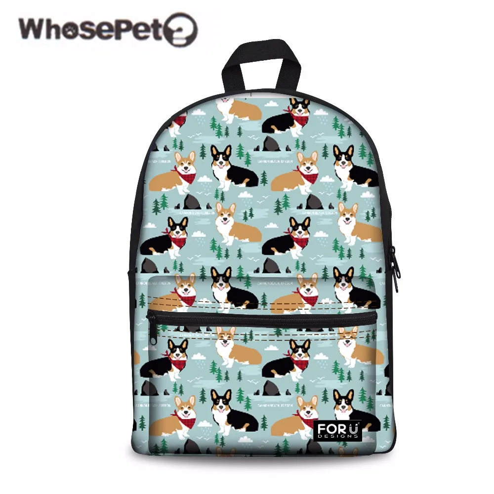 

WHOSEPET Corgi Printing School Backpacks for Teenager Girls Preppy Shoulder Backpack Women Large Laptop Daypack Travel Rucksack