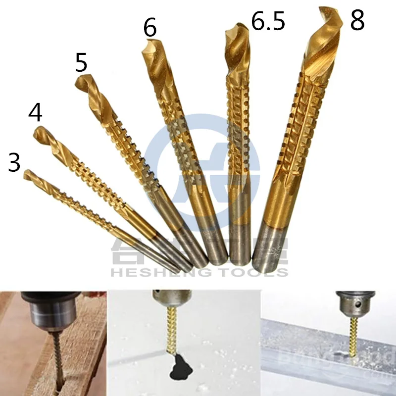 

6 / set people titanium coated high speed steel drill # p00050 # Drill set auto repair tools accessories