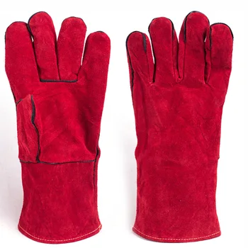 

Welding Gloves Cowhide Electric Leather Welding Protective Gloves Fire High Temperature Protection Workplace Safety