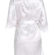 Атласные свадебные халаты из искусственного шелка для невесты, белые халаты для невесты/халаты-кимоно, рисунок «Невеста» на спине