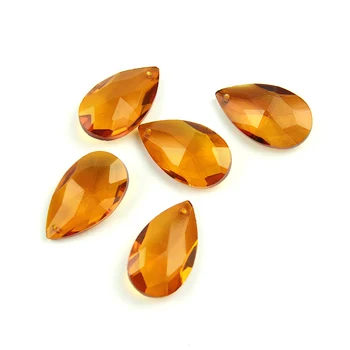 

Free Shipping 50mm 20pcs Amber Crystal Chandelier Oval DROPLETS Lighting Prism Pendant For Sales
