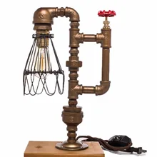 Американская винтажная Edsion лампа панк бар труба офисный светильник Арт кафе водопровод светильник E27 настольная лампа светильник для чтения ing-FJ-DT2S-036A0